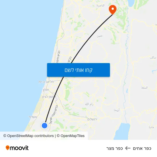 מפת כפר אחים לכפר מצר