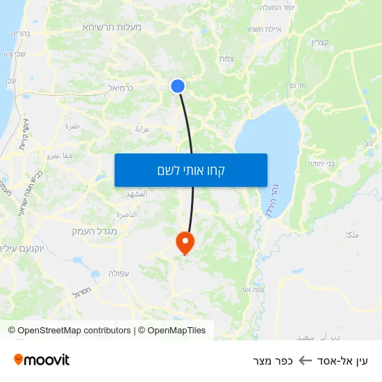 מפת עין אל-אסד לכפר מצר