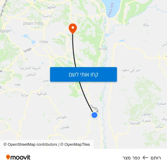 מפת רותם לכפר מצר
