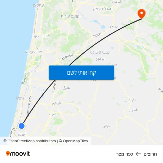מפת חרוצים לכפר מצר