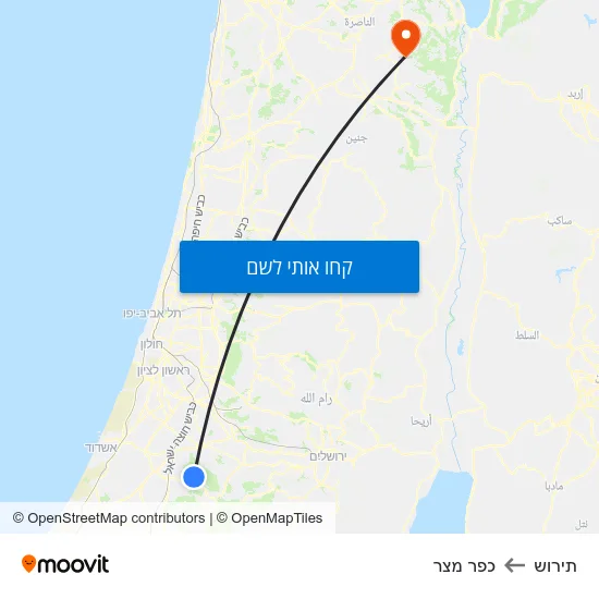 מפת תירוש לכפר מצר