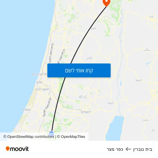 מפת בית גוברין לכפר מצר