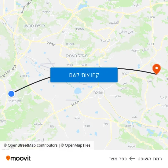 מפת רמת השופט לכפר מצר