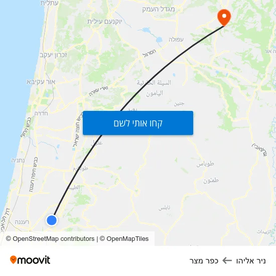 מפת ניר אליהו לכפר מצר