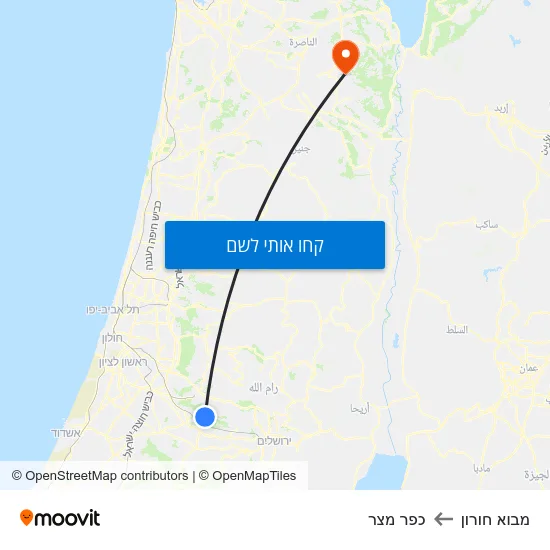 מפת מבוא חורון לכפר מצר