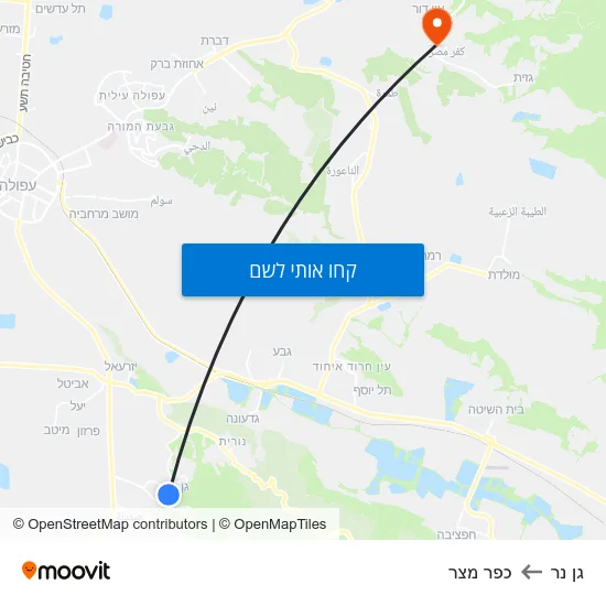 מפת גן נר לכפר מצר