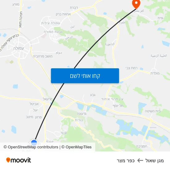 מפת מגן שאול לכפר מצר