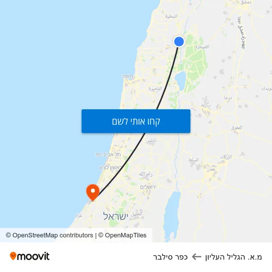 מפת מ.א. הגליל העליון לכפר סילבר