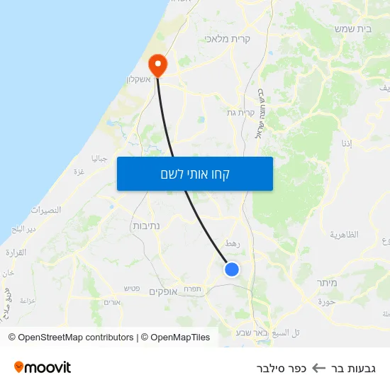 מפת גבעות בר לכפר סילבר