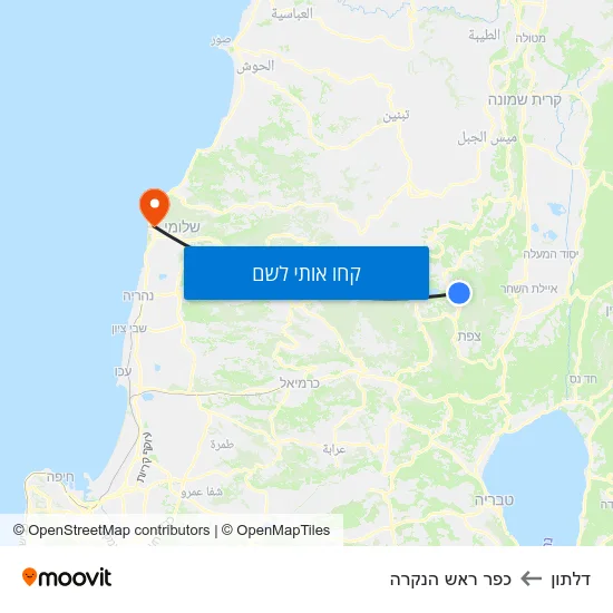 מפת דלתון לכפר ראש הנקרה
