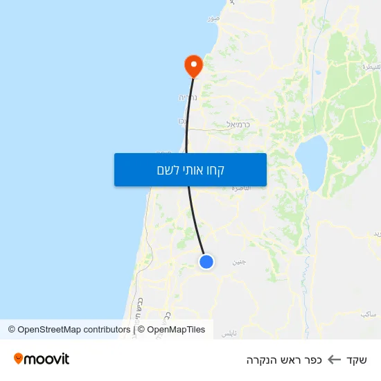 מפת שקד לכפר ראש הנקרה