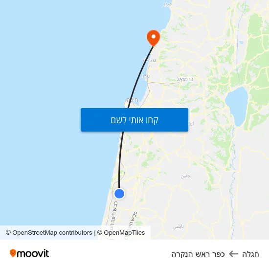 מפת חגלה לכפר ראש הנקרה