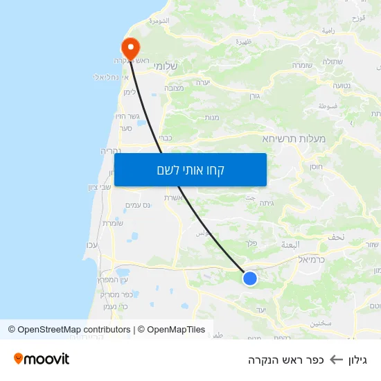 מפת גילון לכפר ראש הנקרה