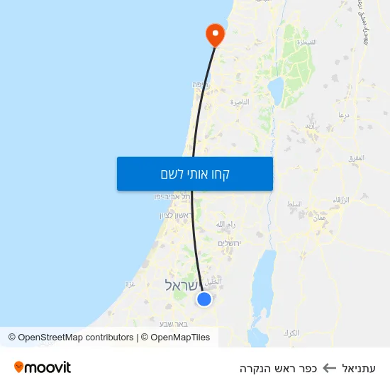 מפת עתניאל לכפר ראש הנקרה