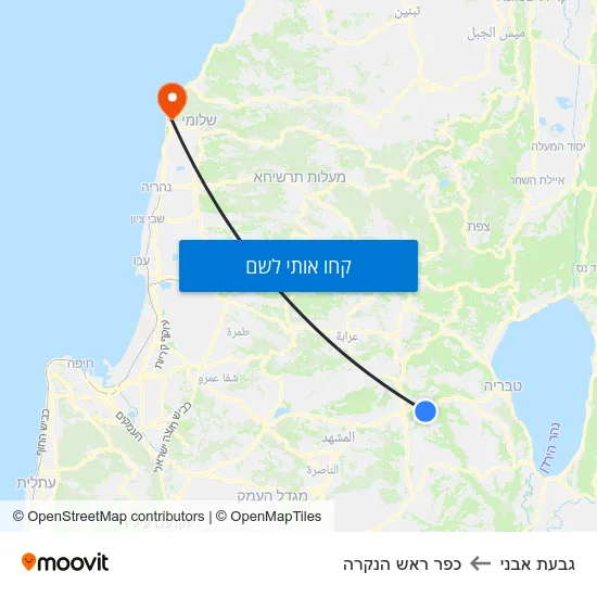 מפת גבעת אבני לכפר ראש הנקרה