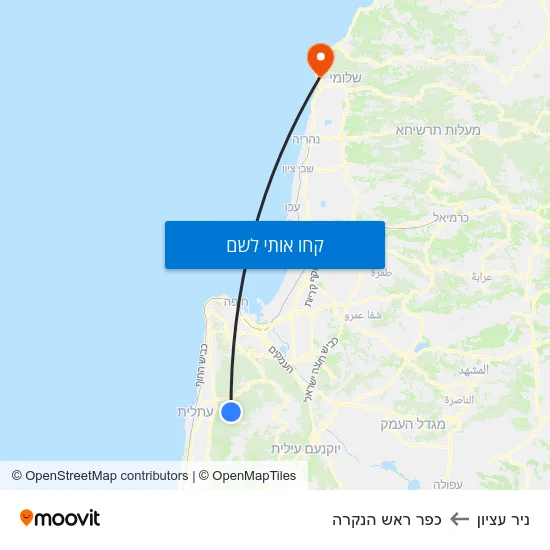 מפת ניר עציון לכפר ראש הנקרה