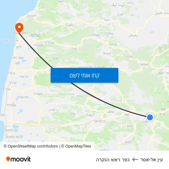 מפת עין אל-אסד לכפר ראש הנקרה