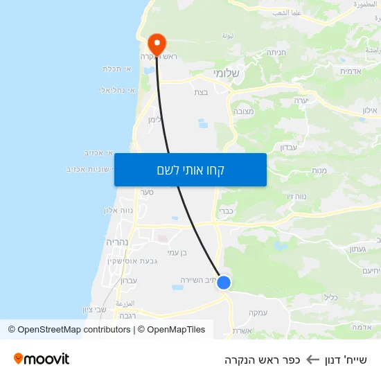 מפת שייח' דנון לכפר ראש הנקרה