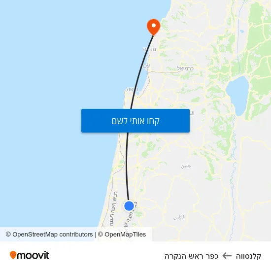 מפת קלנסווה לכפר ראש הנקרה