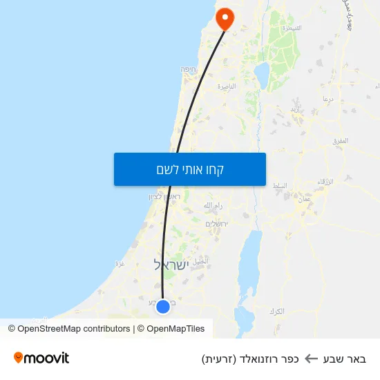 מפת באר שבע לכפר רוזנואלד (זרעית)