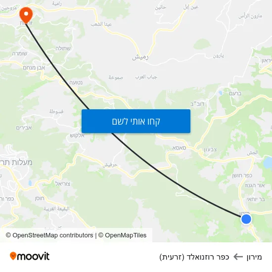 מפת מירון לכפר רוזנואלד (זרעית)