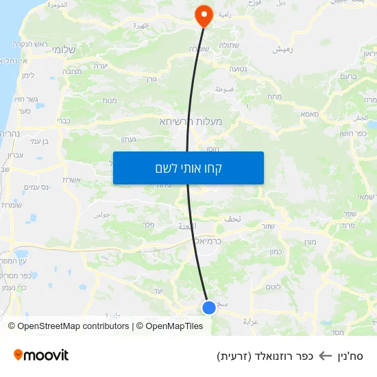 מפת סח'נין לכפר רוזנואלד (זרעית)