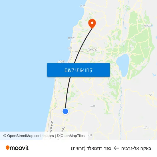 מפת באקה אל-גרביה לכפר רוזנואלד (זרעית)