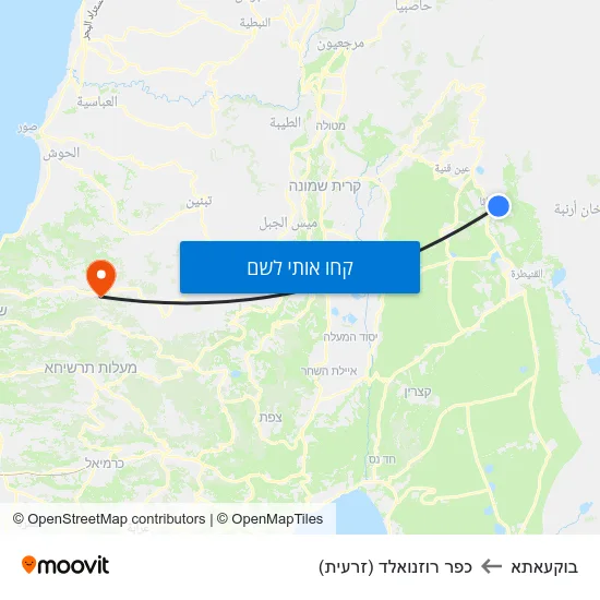 מפת בוקעאתא לכפר רוזנואלד (זרעית)