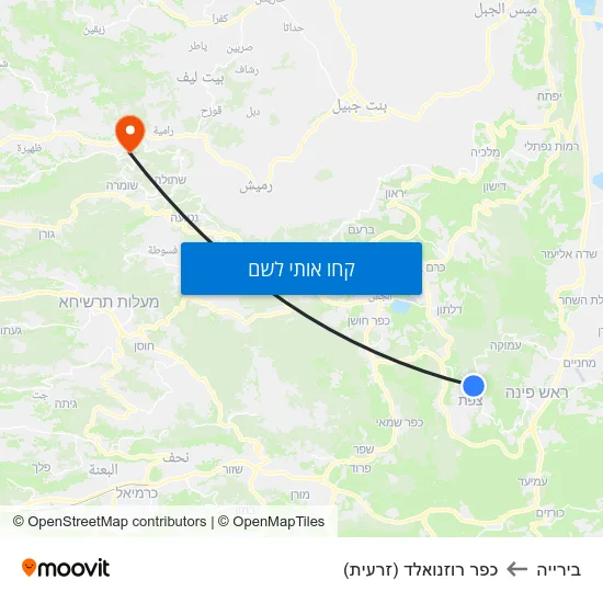 מפת בירייה לכפר רוזנואלד (זרעית)