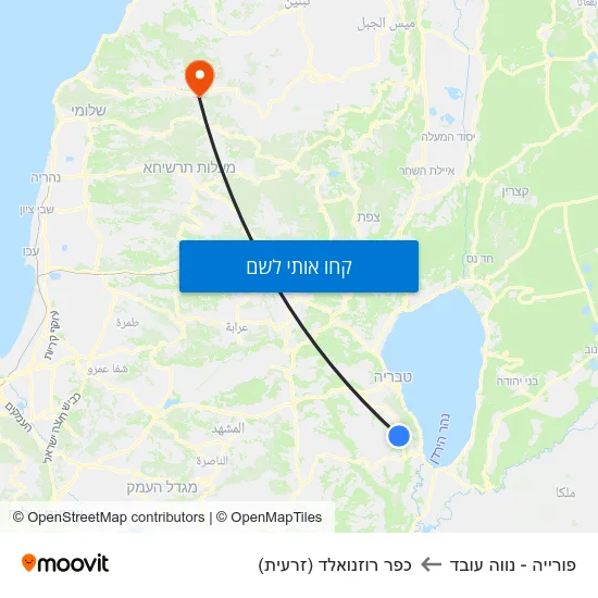 מפת פורייה - נווה עובד לכפר רוזנואלד (זרעית)