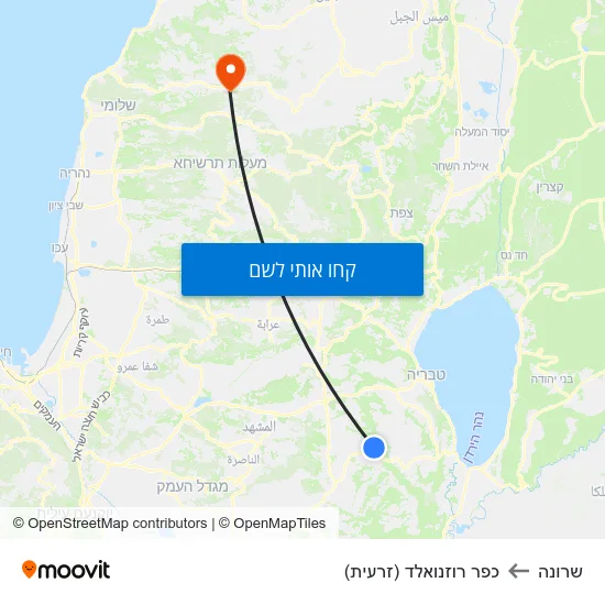 מפת שרונה לכפר רוזנואלד (זרעית)