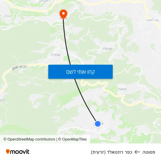 מפת פסוטה לכפר רוזנואלד (זרעית)
