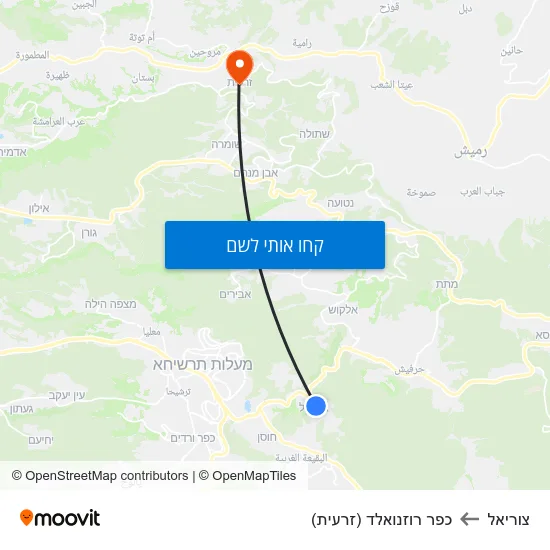 מפת צוריאל לכפר רוזנואלד (זרעית)