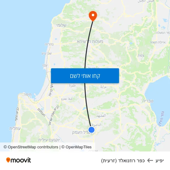 מפת יפיע לכפר רוזנואלד (זרעית)