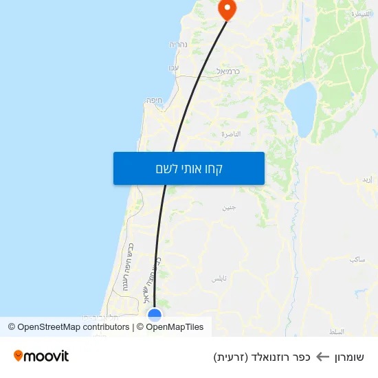מפת שומרון לכפר רוזנואלד (זרעית)