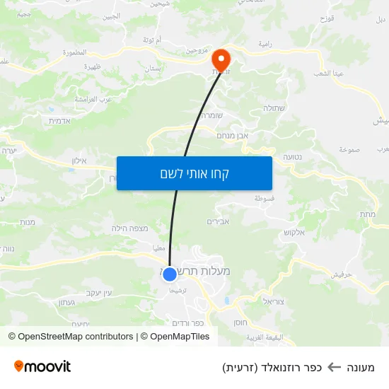 מפת מעונה לכפר רוזנואלד (זרעית)