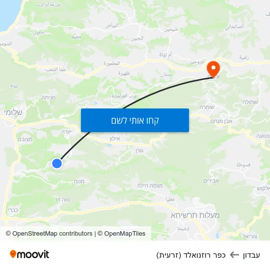 מפת עבדון לכפר רוזנואלד (זרעית)