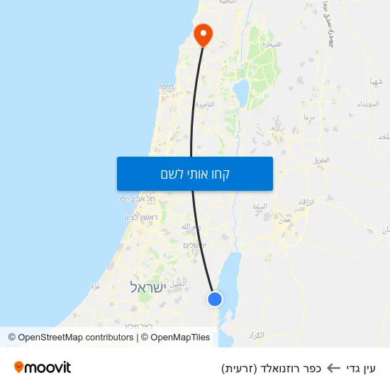 מפת עין גדי לכפר רוזנואלד (זרעית)