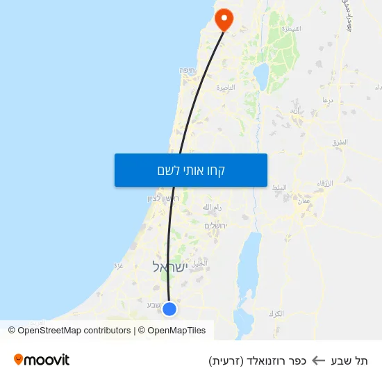 מפת תל שבע לכפר רוזנואלד (זרעית)