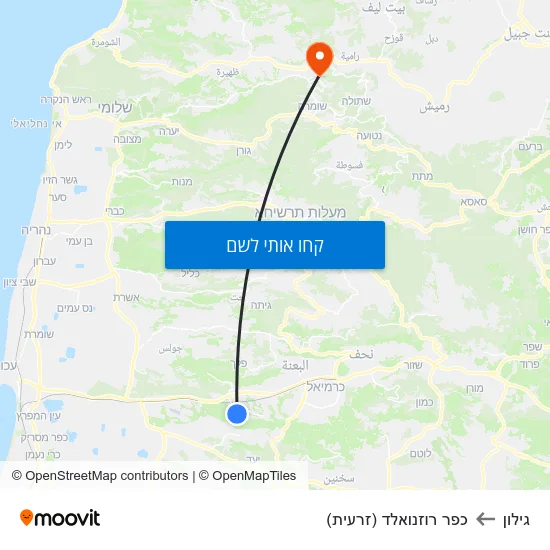 מפת גילון לכפר רוזנואלד (זרעית)