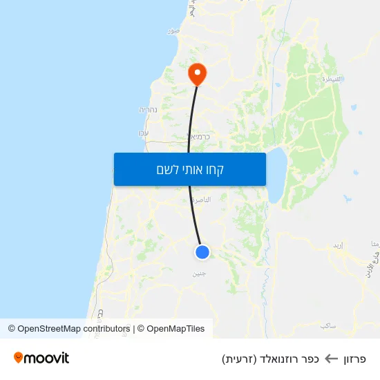 מפת פרזון לכפר רוזנואלד (זרעית)