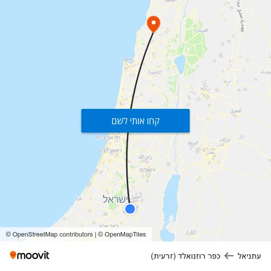 מפת עתניאל לכפר רוזנואלד (זרעית)
