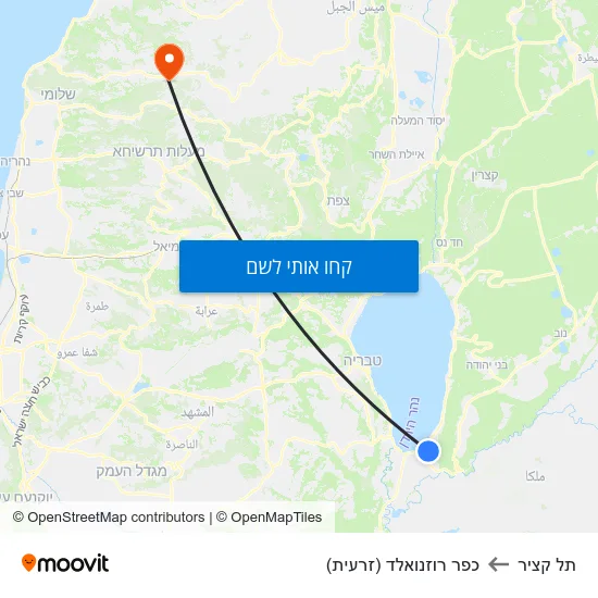 מפת תל קציר לכפר רוזנואלד (זרעית)