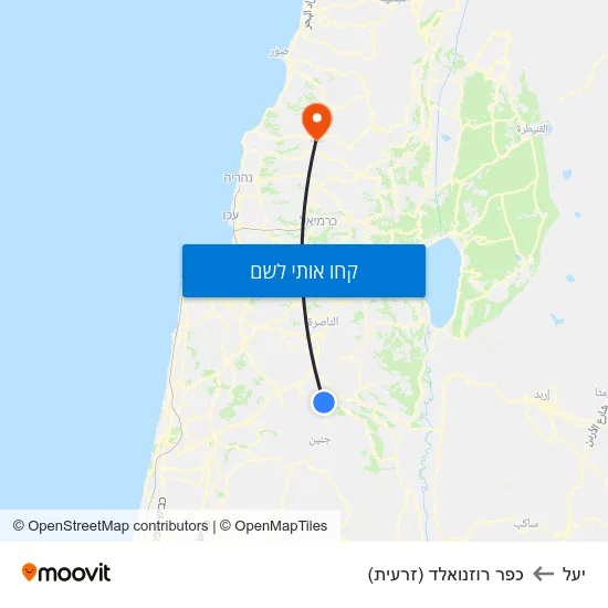 מפת יעל לכפר רוזנואלד (זרעית)