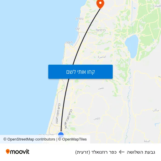 מפת גבעת השלושה לכפר רוזנואלד (זרעית)