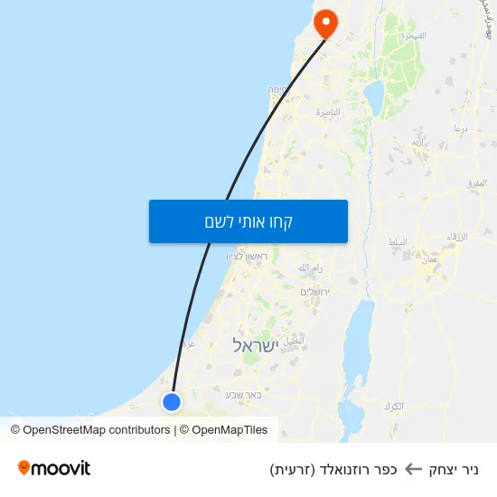 מפת ניר יצחק לכפר רוזנואלד (זרעית)
