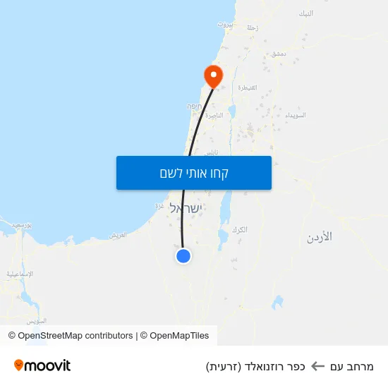 מפת מרחב עם לכפר רוזנואלד (זרעית)