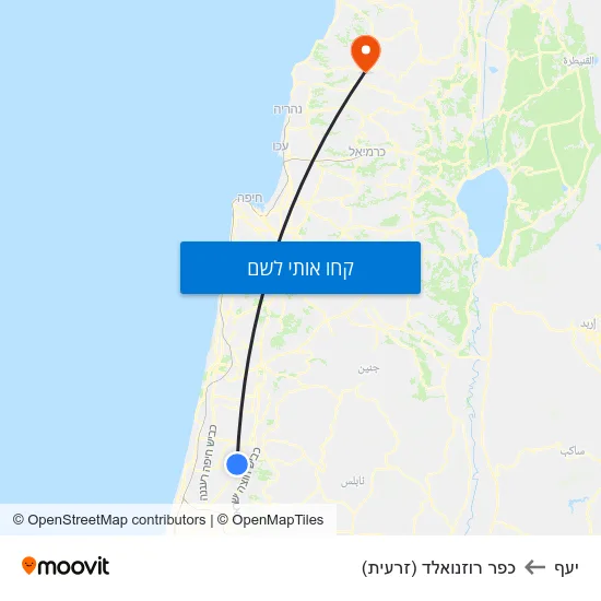 מפת יעף לכפר רוזנואלד (זרעית)