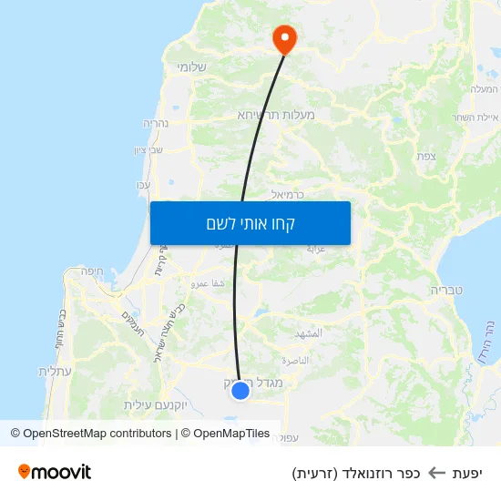 מפת יפעת לכפר רוזנואלד (זרעית)