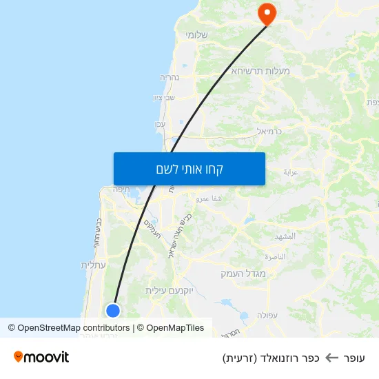 מפת עופר לכפר רוזנואלד (זרעית)
